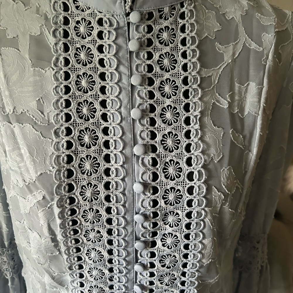 Fashion Nova baby blue lace blouse - Picture 13 of 16